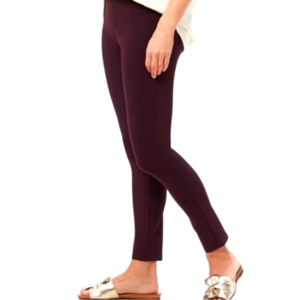 Spanx Micro Ribbed Knit Control Top Skimmer Legging Burgundy Wine